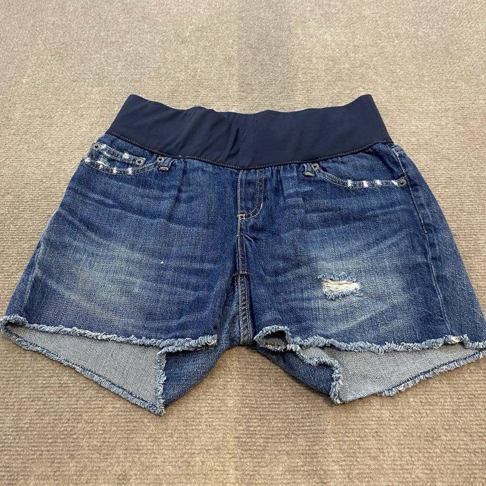 Gap Maternity Denim Shorts‎ Comfort Panel Pockets Blue Size 27 Authentic Summer